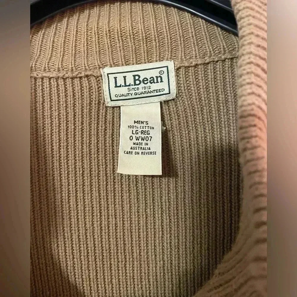 L.L. Bean 100% cotton zip up Men’s large regular